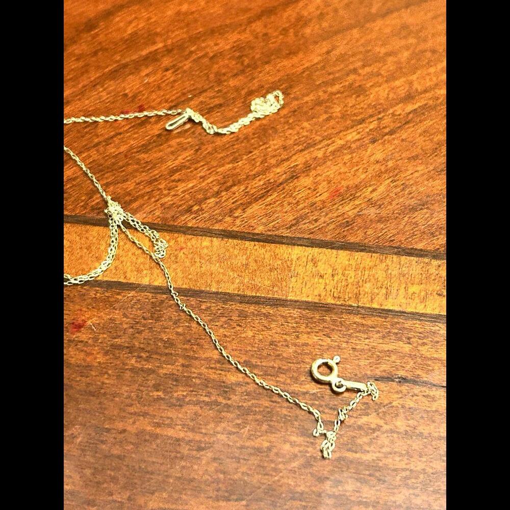 925 sterling silver necklace tangled gold tone scrap damaged m18 18 inch 0.69g